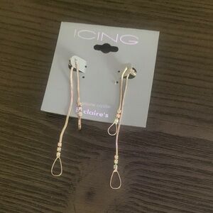 Icing Gold and Silver Loop Earrings
